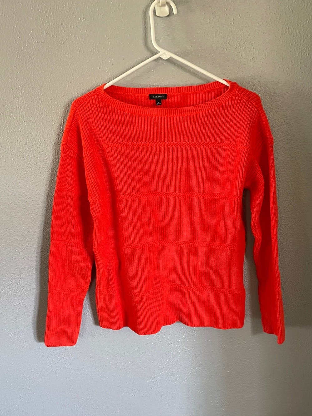 Talbots Orange Ribbed Crewneck Sweater Women’s Size M